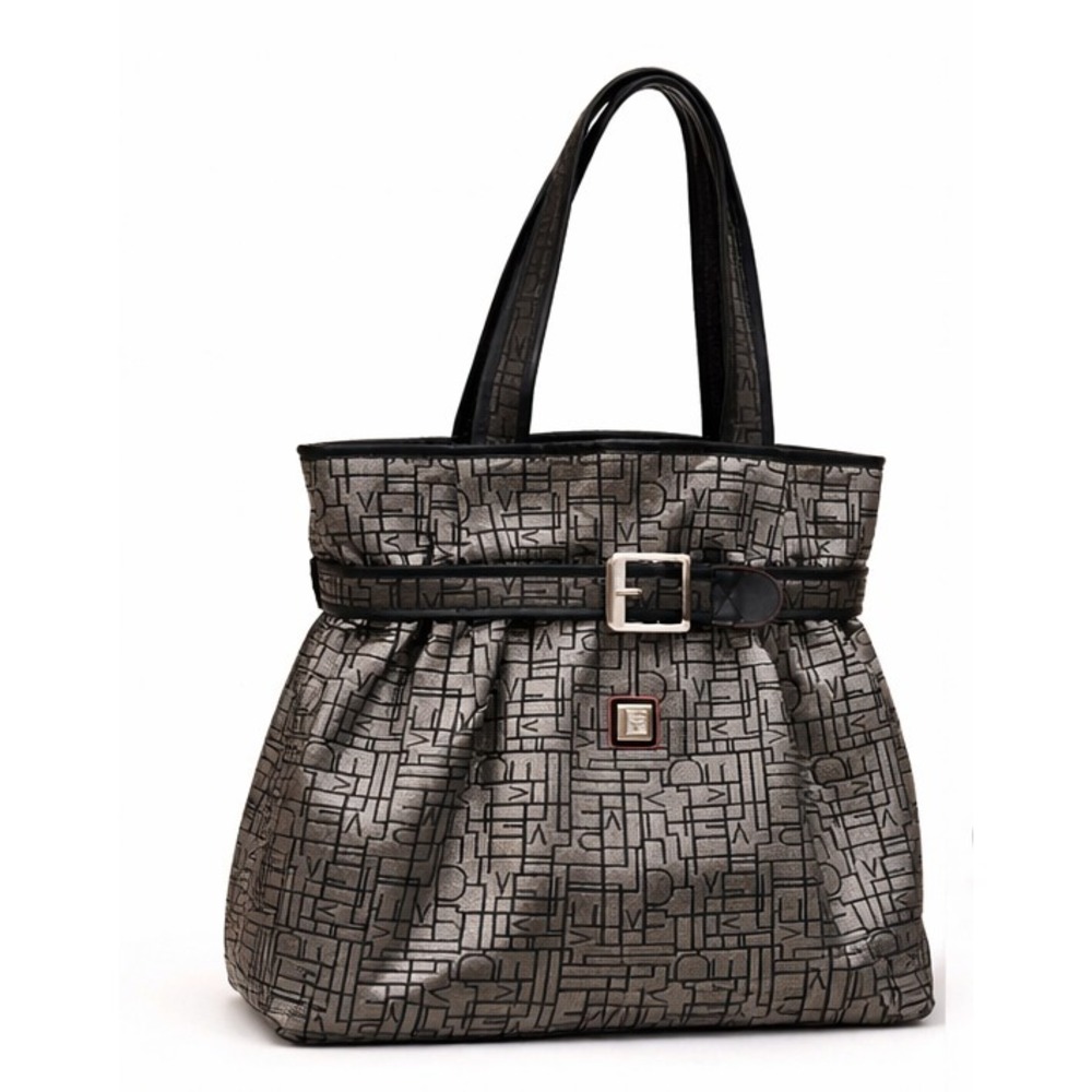 Diane Von Furstenberg DVF Studio Womens Randa Luggage Tote‎ Gray DVF Logo Print